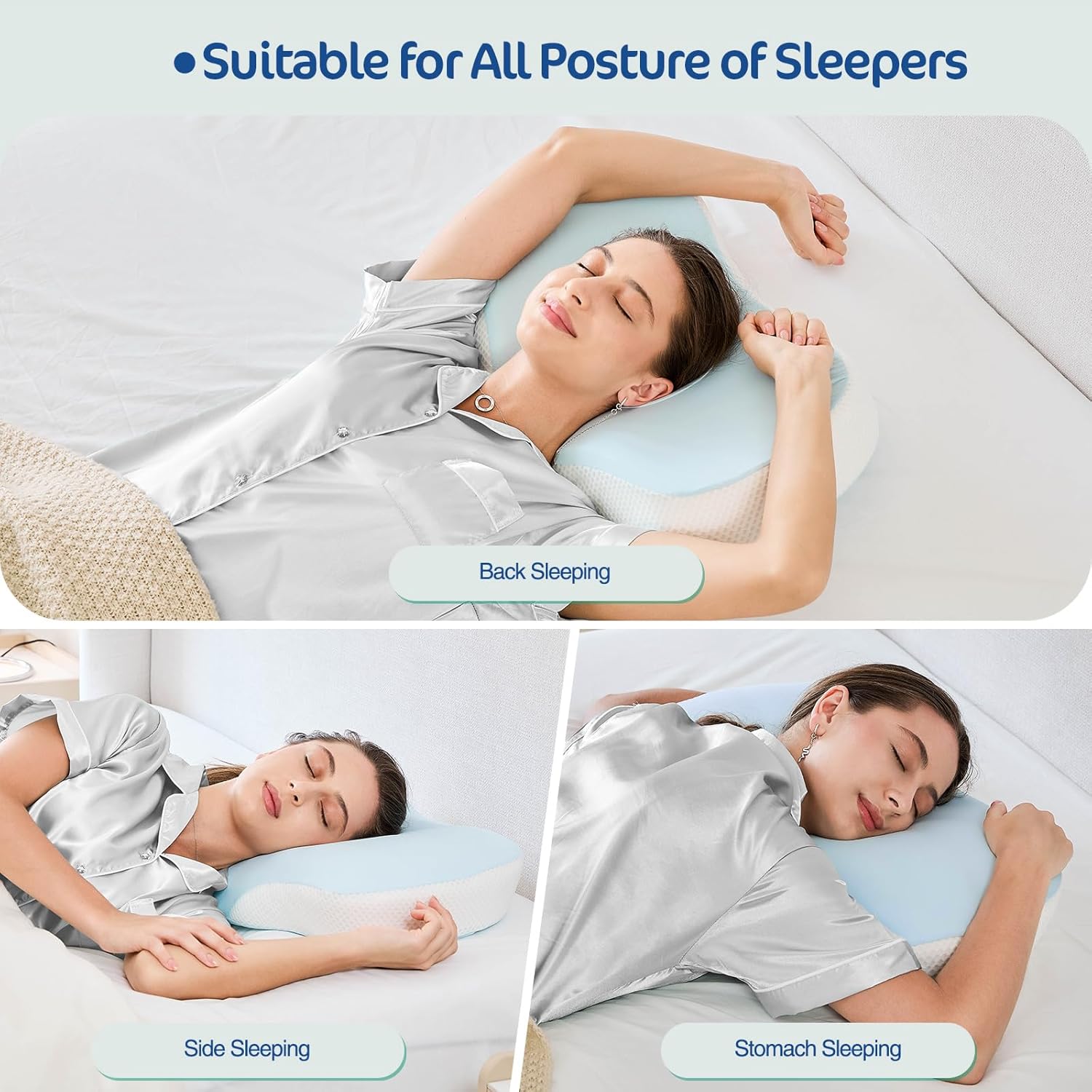 JOYENERGY Ergonomic Cervical Pillow with Memory Foam