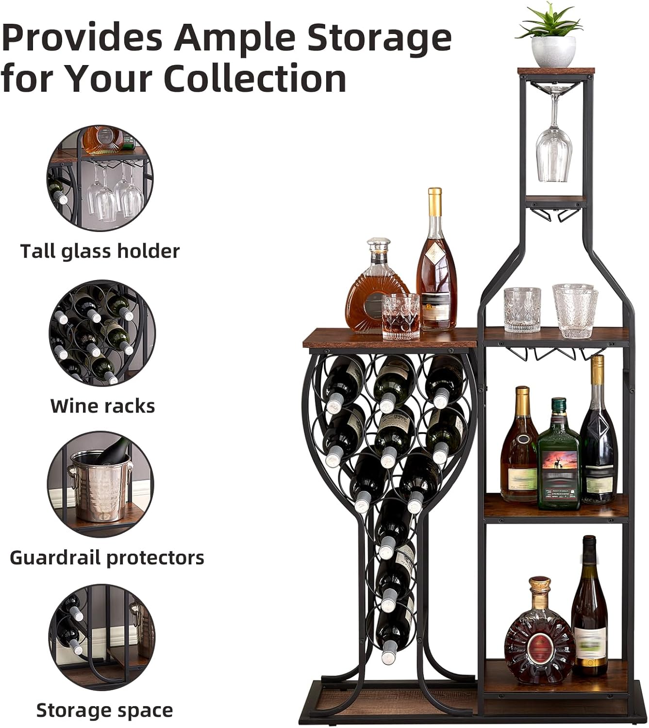 IRCPEN Corner Wine Rack 5 Tier Storage Shelf