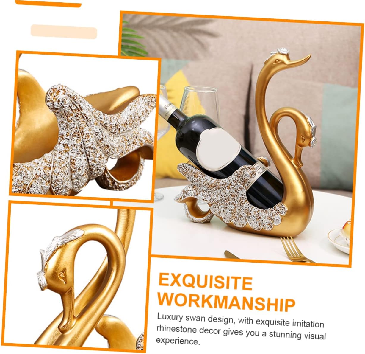 Ciieeo Resin Swan Wine Holder Elegant Display Stand