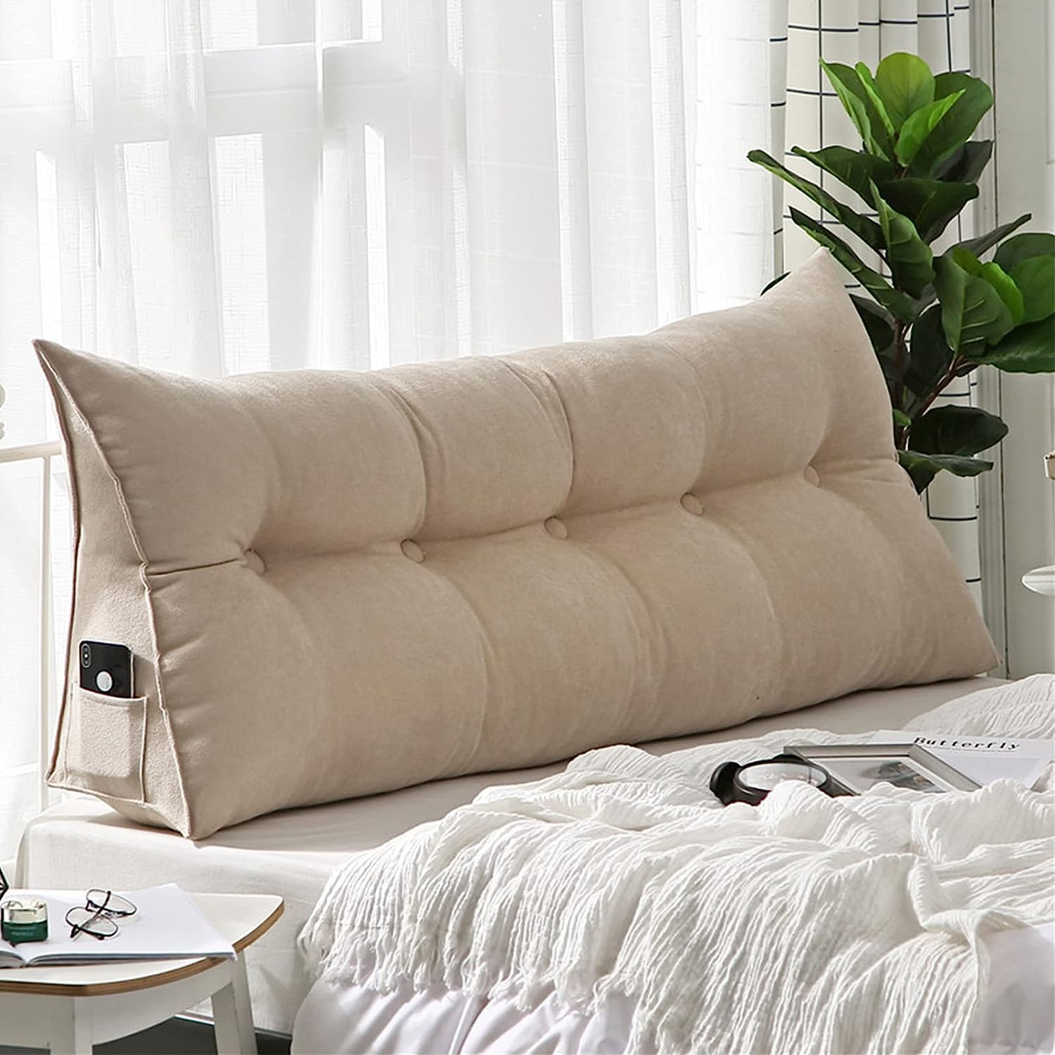 COZMAX Triangular Headboard Pillow with Removable Cover