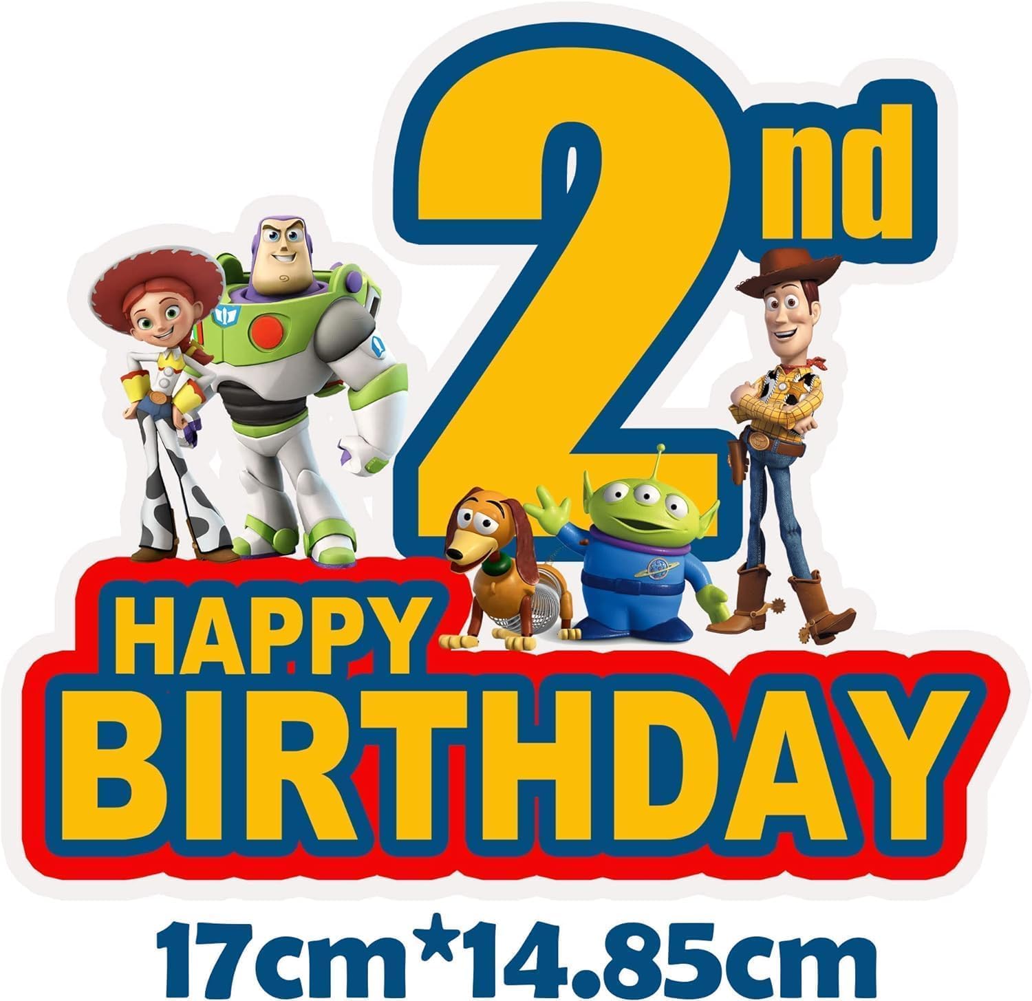 1 Pcs Green Story 2nd Birthday Cake Topper for Boys Girls