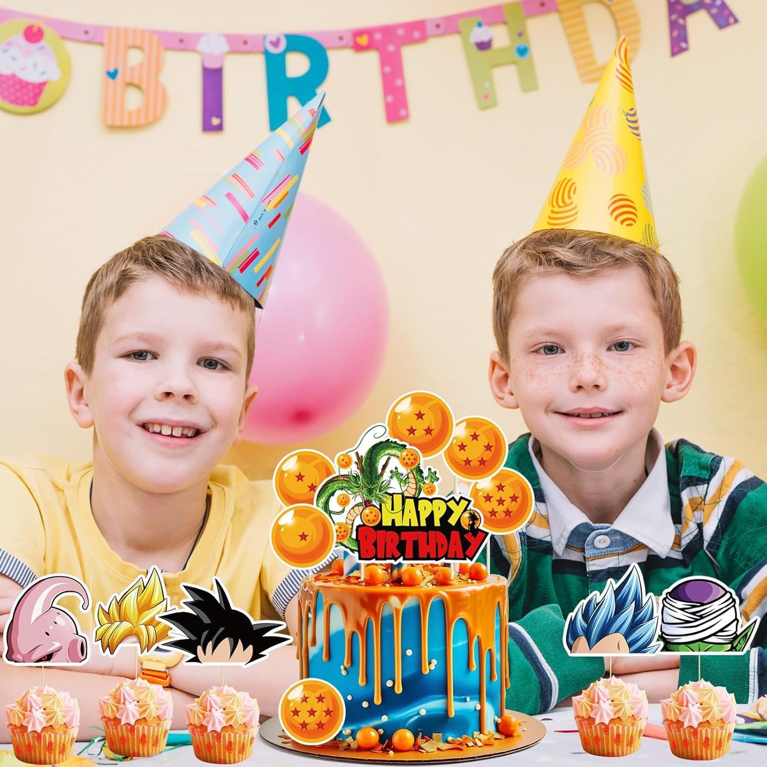 25PC Cartoon Party Cake Topper for Kids Birthday Decorations