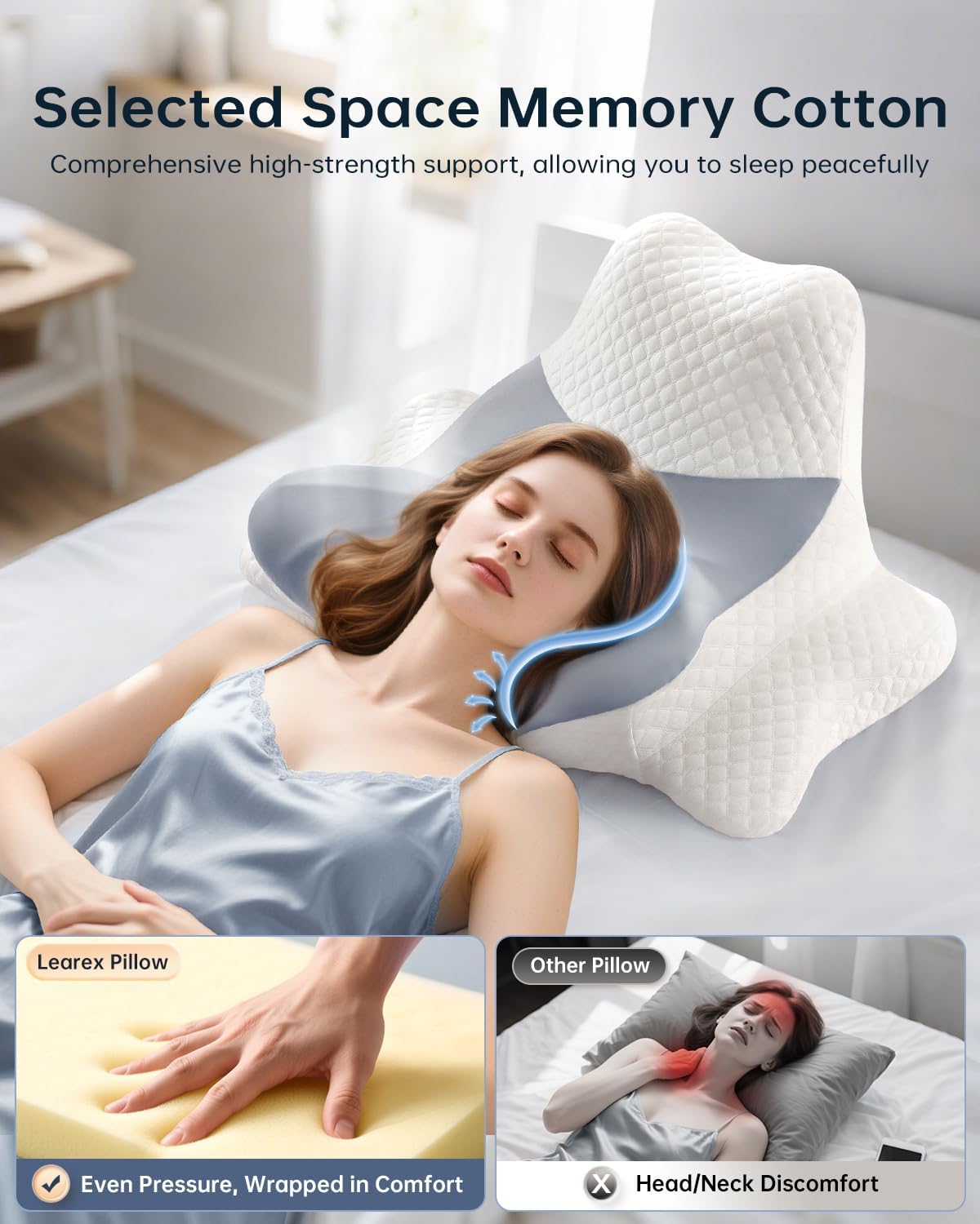 LeArex Ultra Pain Relief Memory Foam Pillow - Neck and Shoulder Support