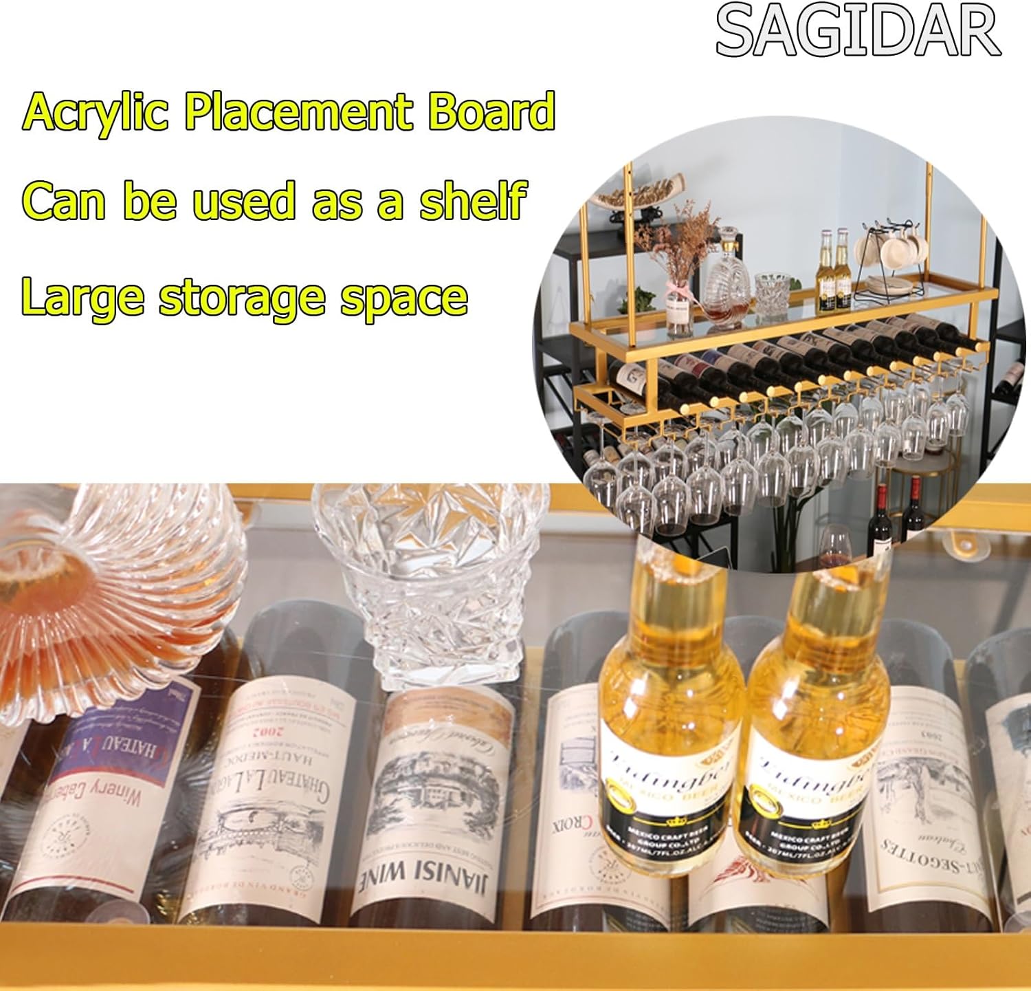 SAGIDAR Adjustable Ceiling Wine Rack
