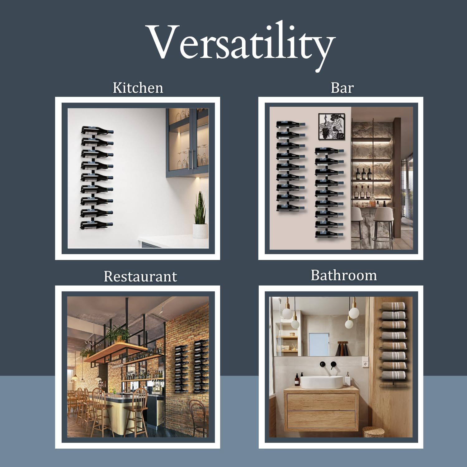 Wine Stack 9-Bottle Wall Mounted Wine Rack