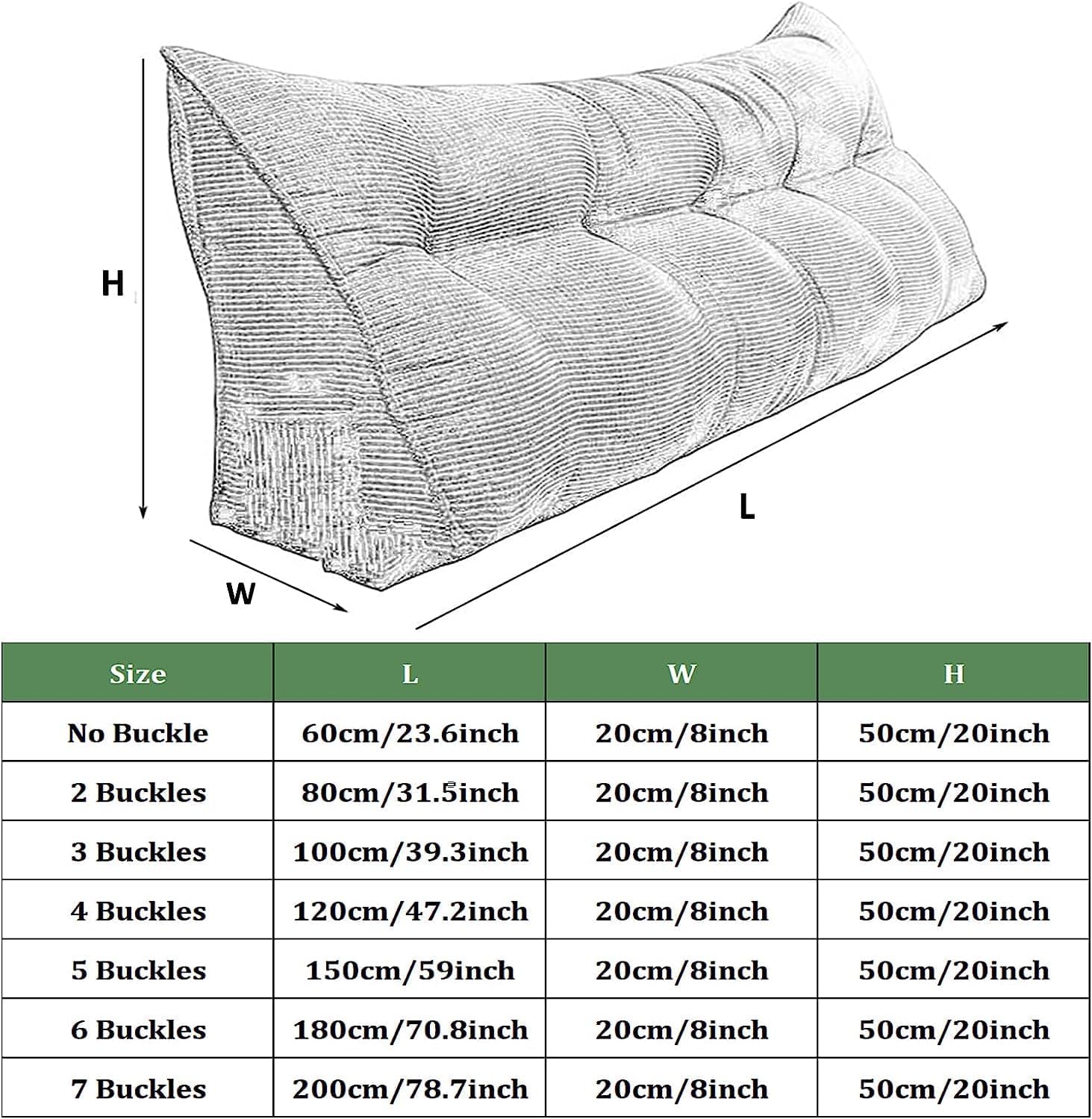 COZMAX Triangular Headboard Pillow with Removable Cover