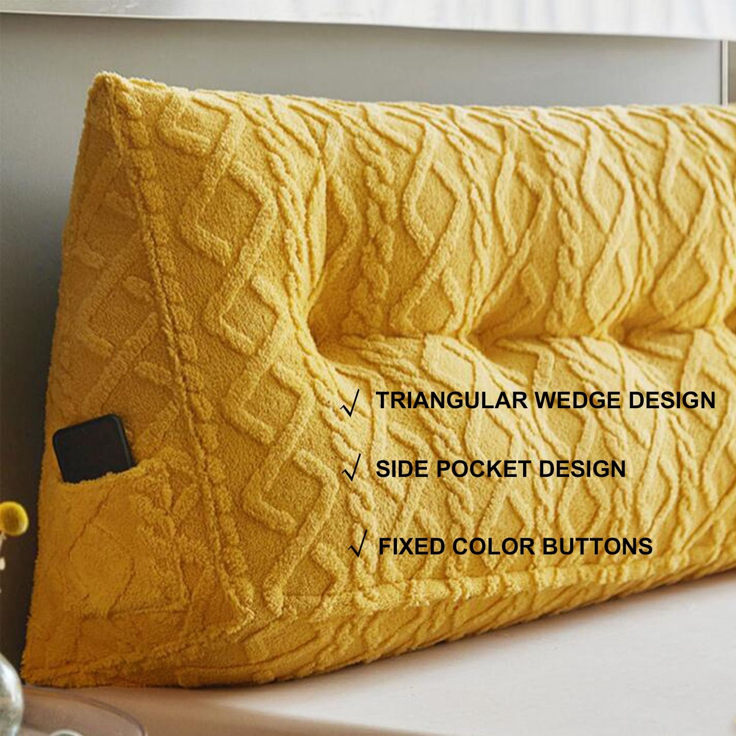 ZZYK Triangular Headboard Pillow with Removable Cover