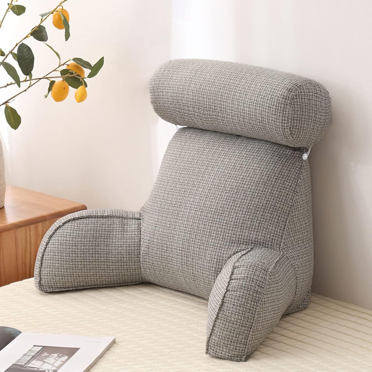 TIST Reading Pillow with Arms and Side Pockets