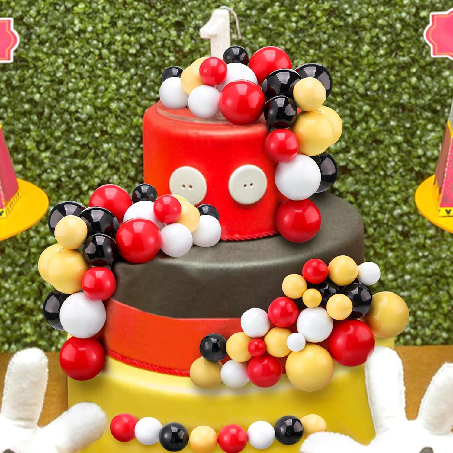Tondiamo 108 Pcs Ball Cake Toppers DIY Foam Balloons Decorations