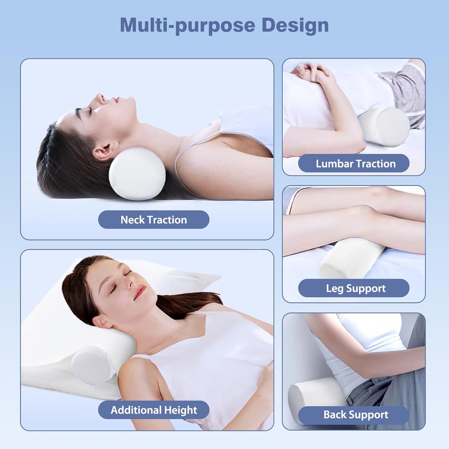 KINGJOY 2-in-1 Neck Pillow - Cooling Back Cervical Support