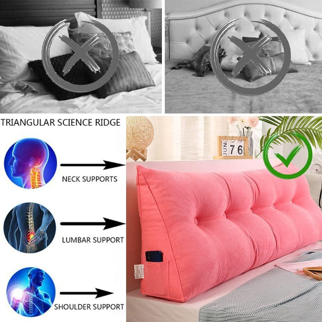 COZMAX Headboard Wedge Pillow - Pink 59inch