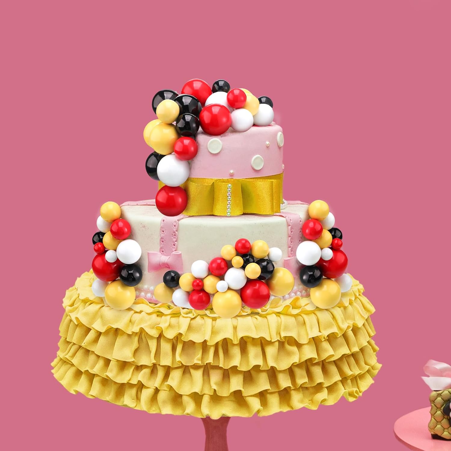 Tondiamo 108 Pcs Ball Cake Toppers DIY Foam Balloons Decorations