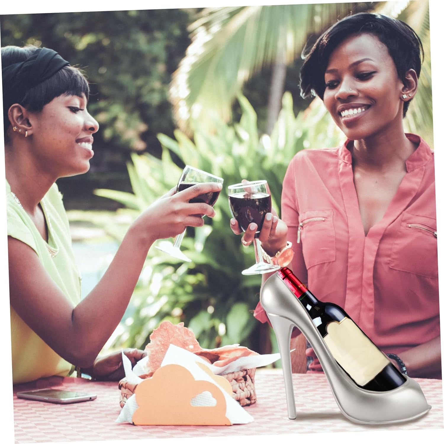 Garneck High Heel Wine Bottle Holder Tabletop Rack