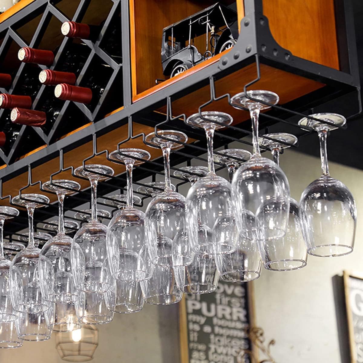 ZJDYDY Wall-Mounted Wine Rack Cabinet