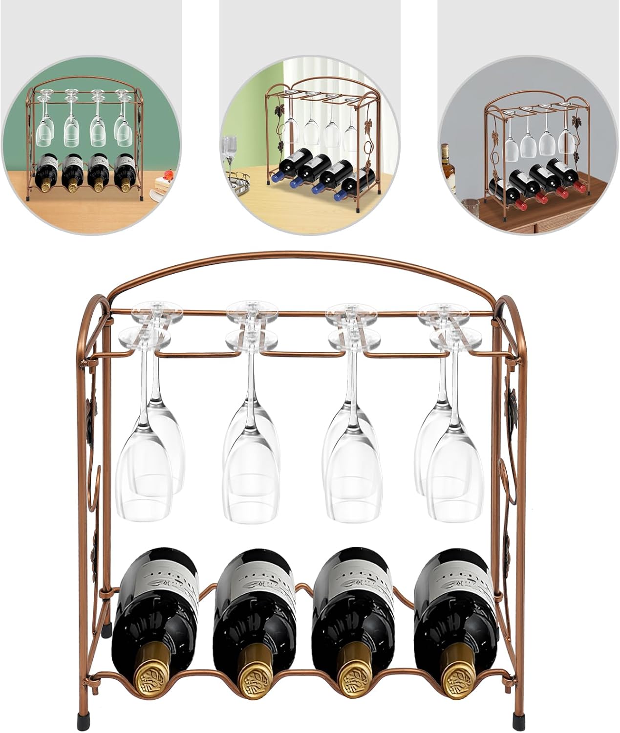 Oiveinya 5-Bottle Freestanding Wine Rack Bronze