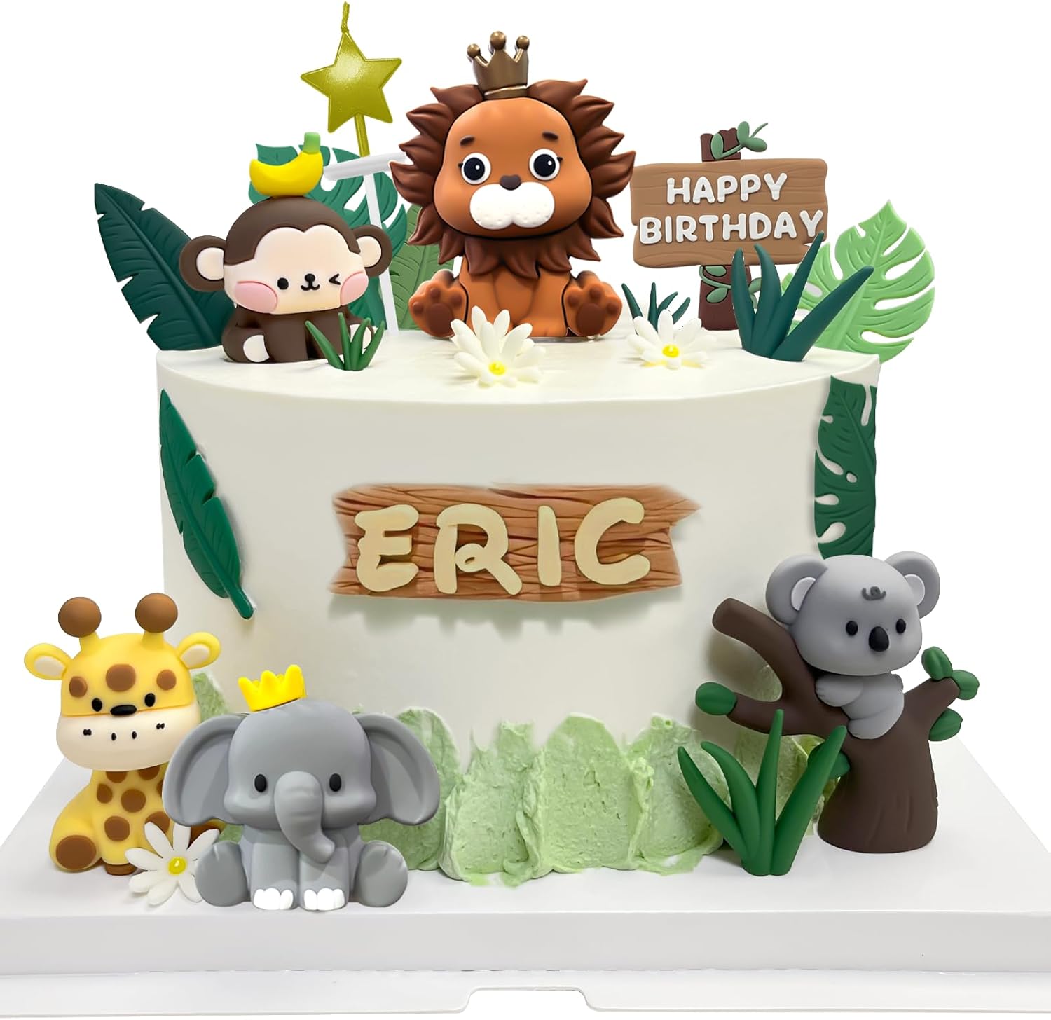 22PCS Safari Animal Cake Toppers - Jungle Wild Animals Birthday Decorations