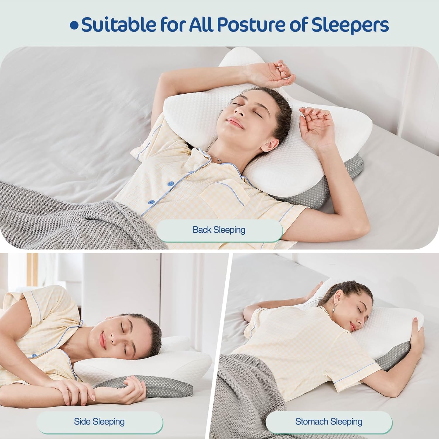 JOYENERGY Ergonomic Cervical Pillow for Neck Pain Relief