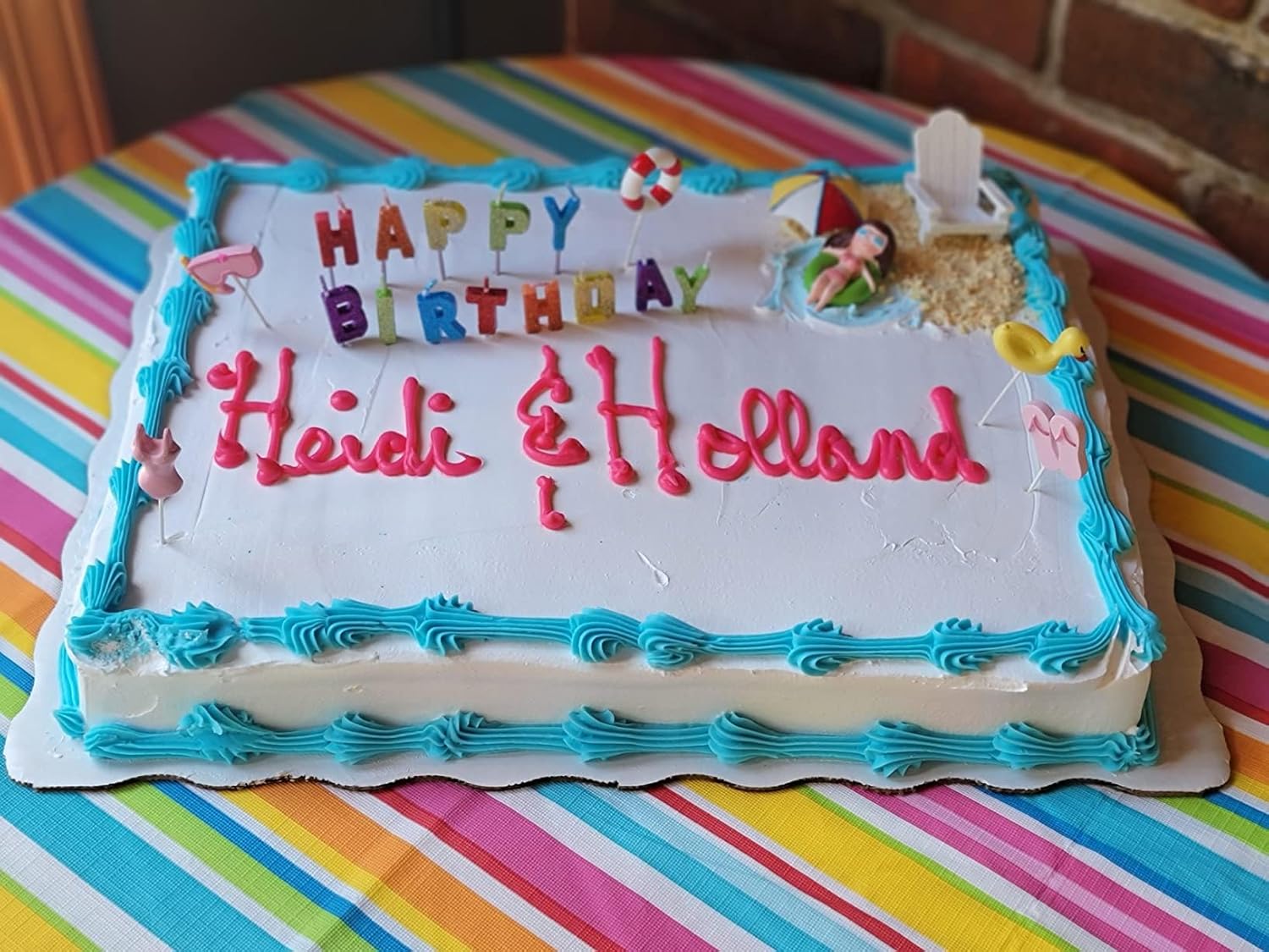 Hawaiian Beach Cake Toppers Non-Edible 8-Piece Set
