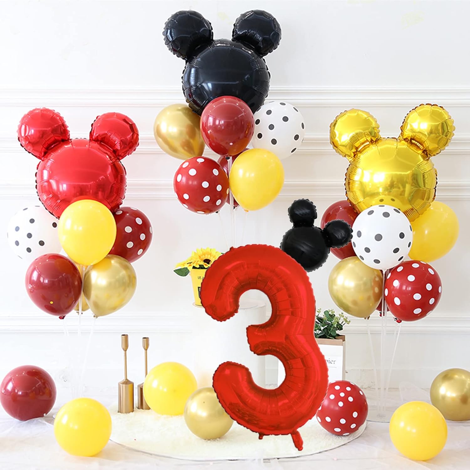 HIBILDER 40 Inch Red Balloon Mini Mouse Head Decor