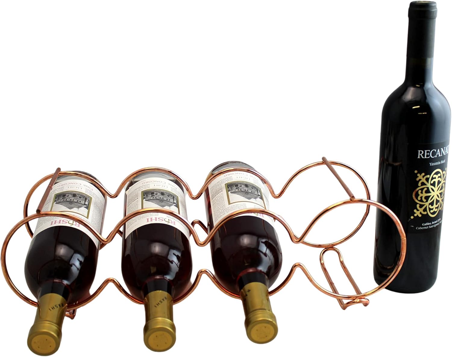 Dependable Industries Rose Gold Wine Rack - 7 Bottle Capacity