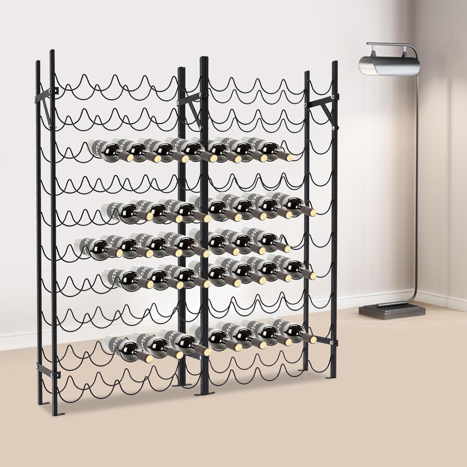 Mignonnememe 10-Tier Freestanding Wine Rack for 100 Bottles