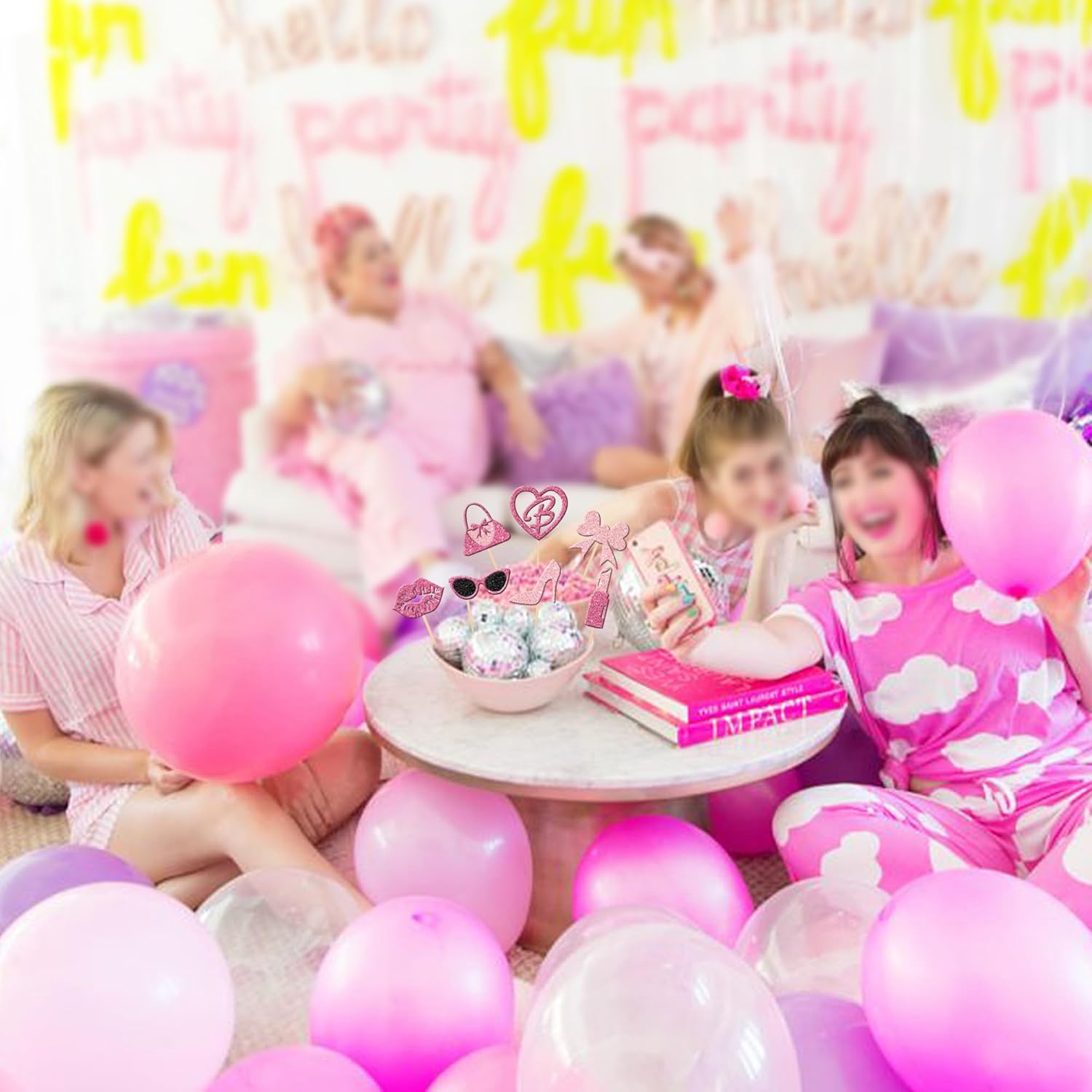 24PCS Glitter Cupcake Toppers for Princess Parties