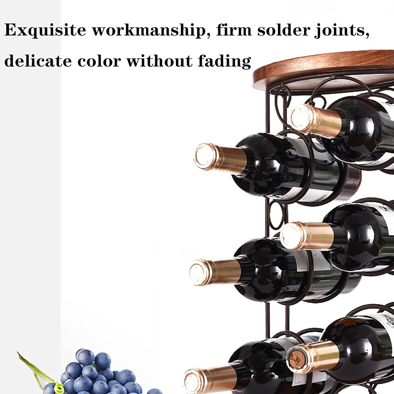 QHCS 6 Bottle Freestanding Wine Rack Wooden