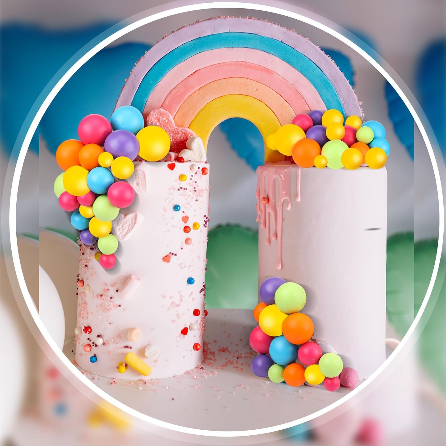 108 Pcs Foam Balloons Cake Topper DIY Decorations