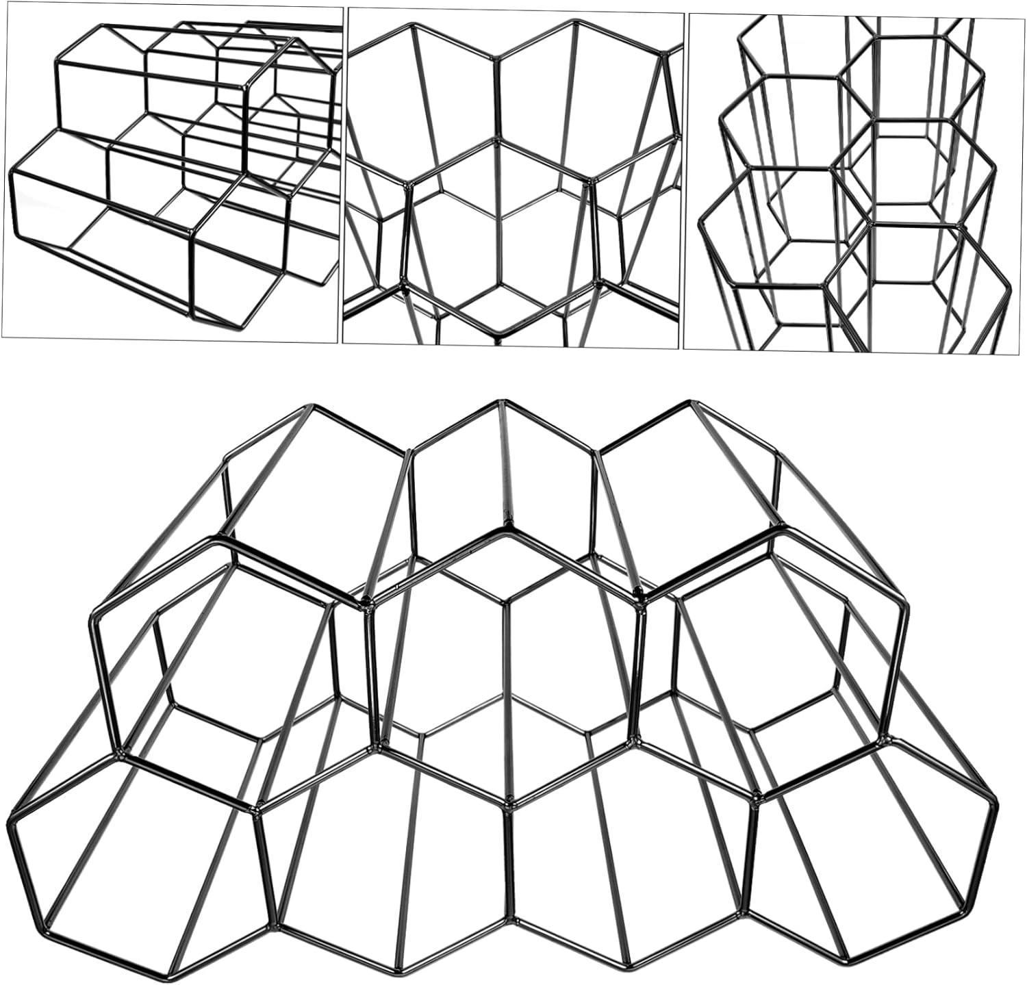 Levemolo 7Holes Iron Wine Display Stand with Honeycomb Design