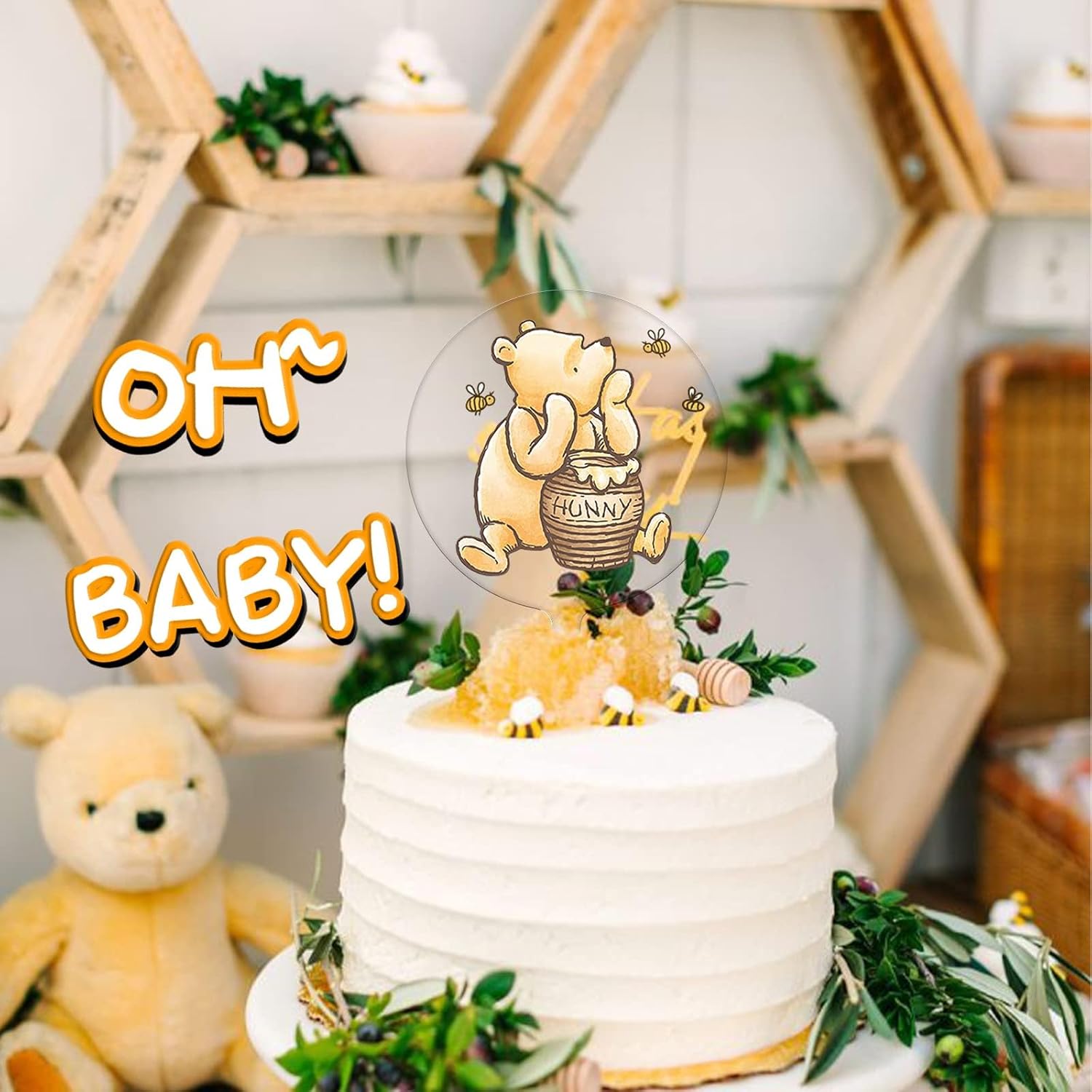 Winnie Cake Topper 5 Inch Acrylic Baby Shower Decoration