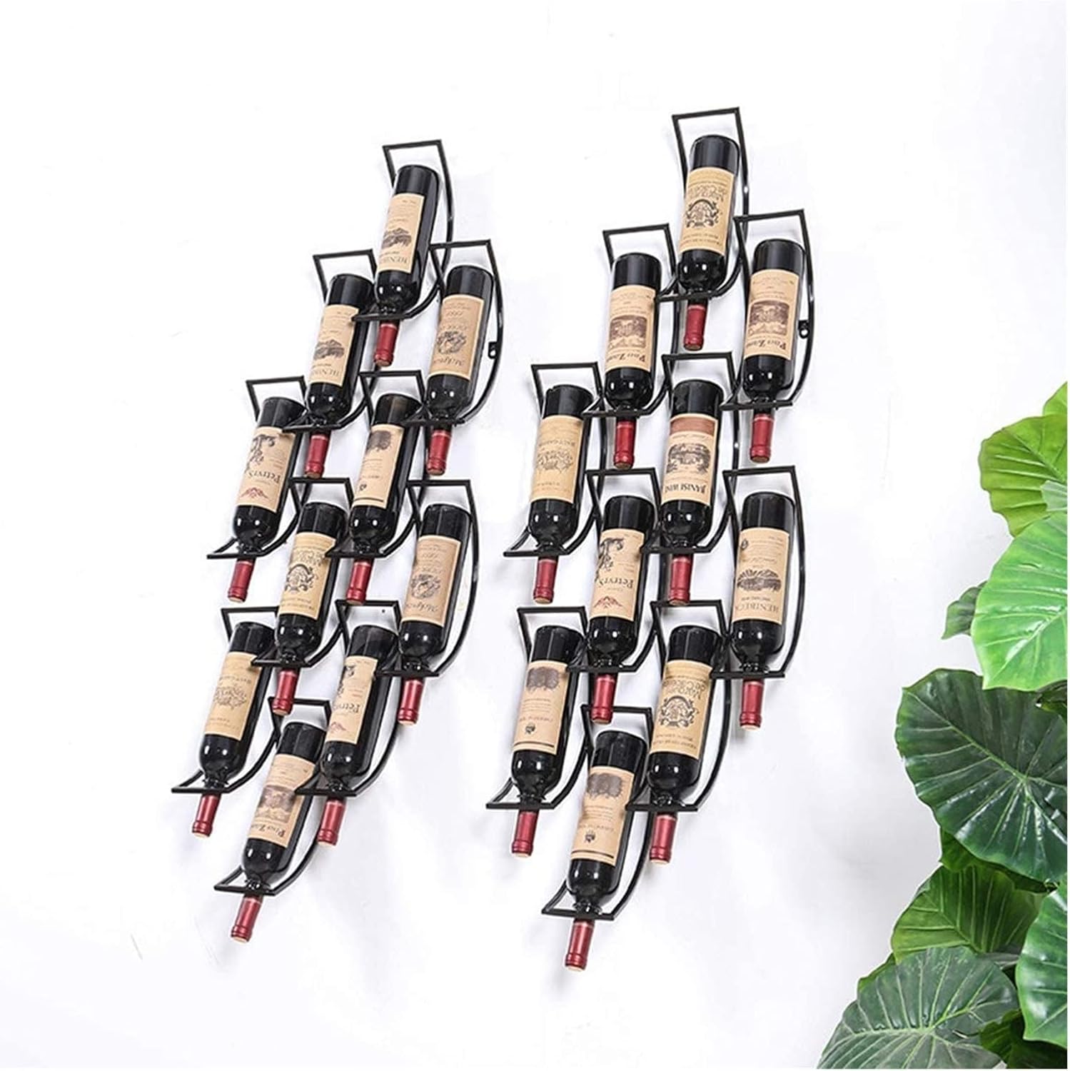 ALDEPO Wall Mounted Wine Rack 10 Bottles Bronze Black
