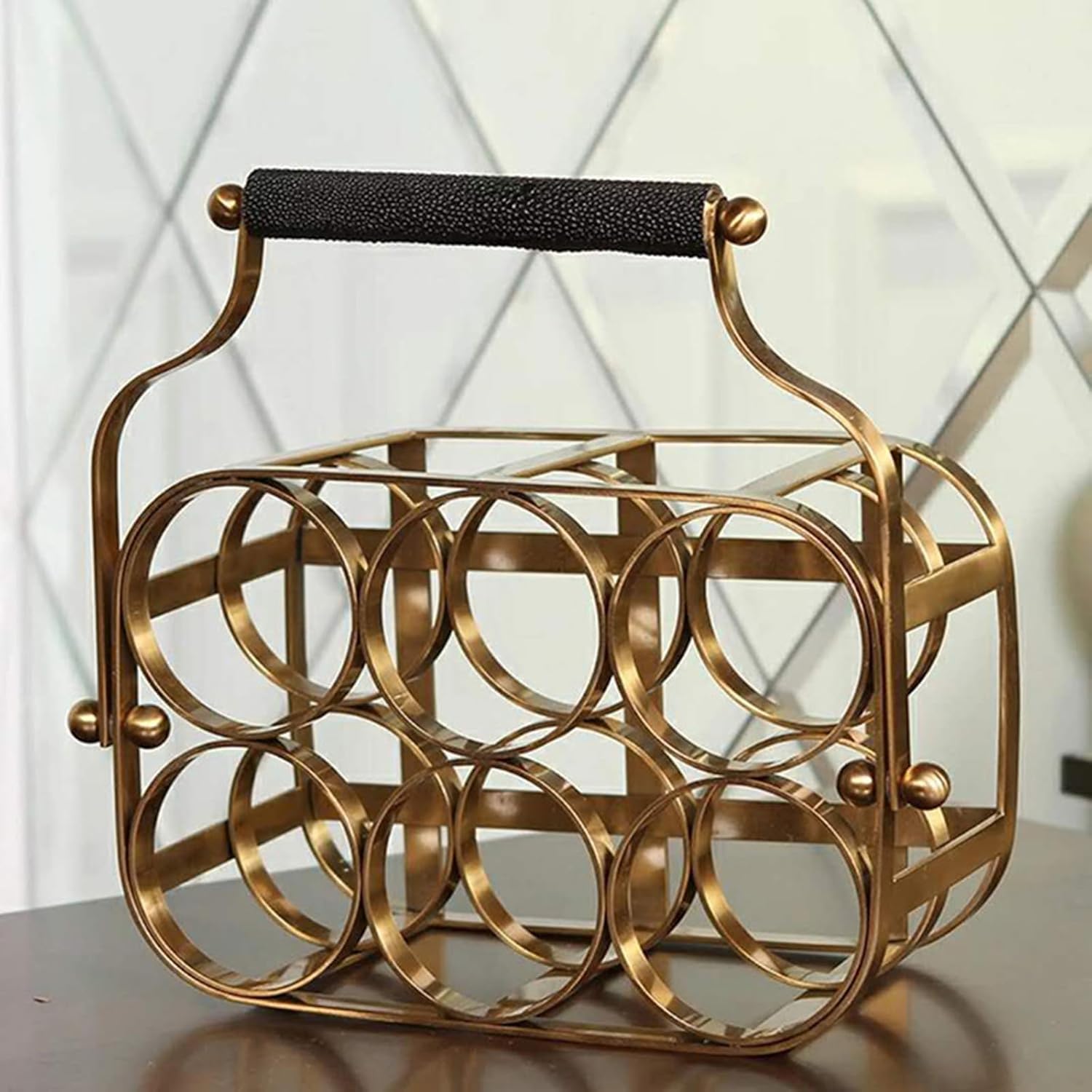 Stylish Freestanding Wine Rack Organizer with 6 Bottles