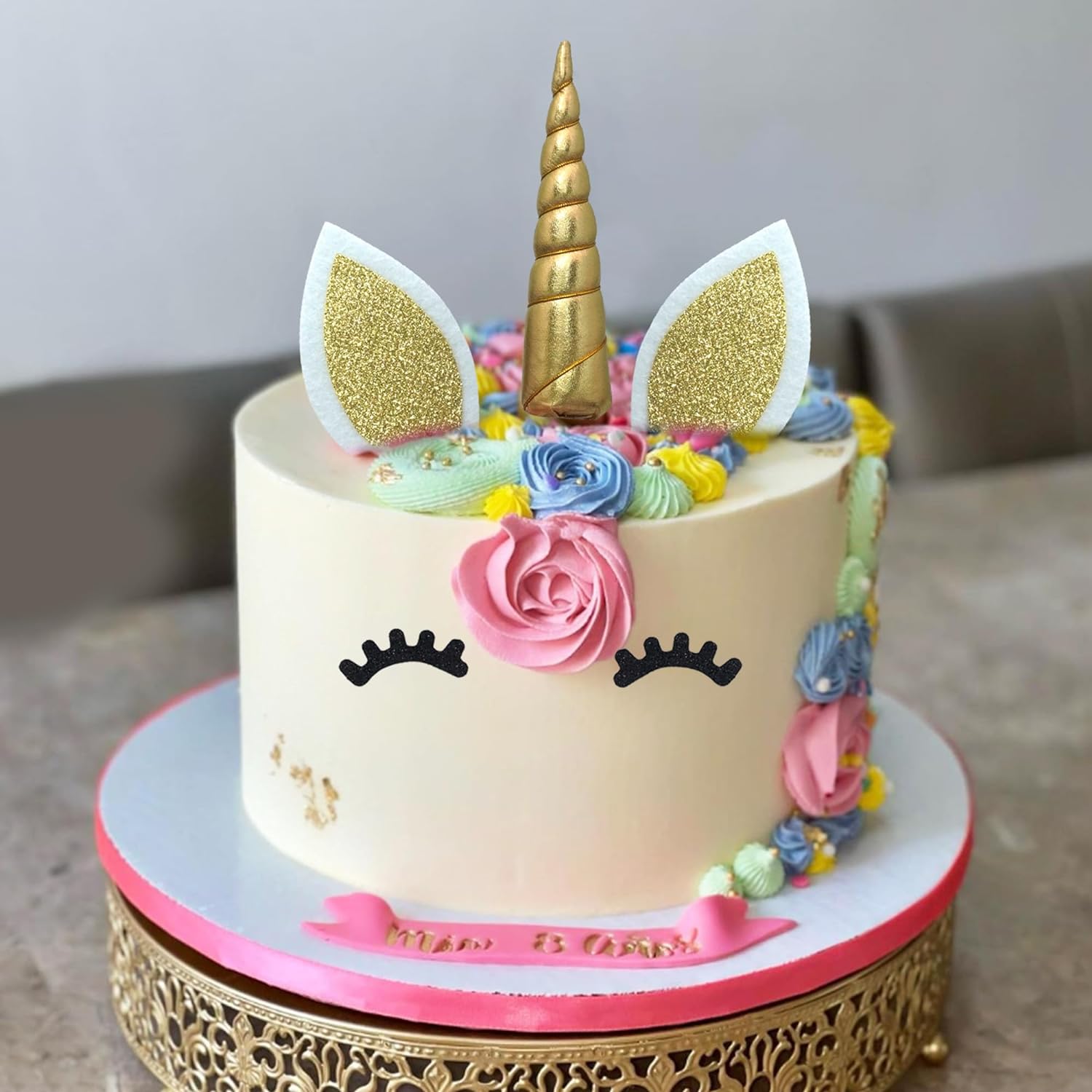 DRWATE 38 PCS Unicorn Cake Toppers Birthday Decorations