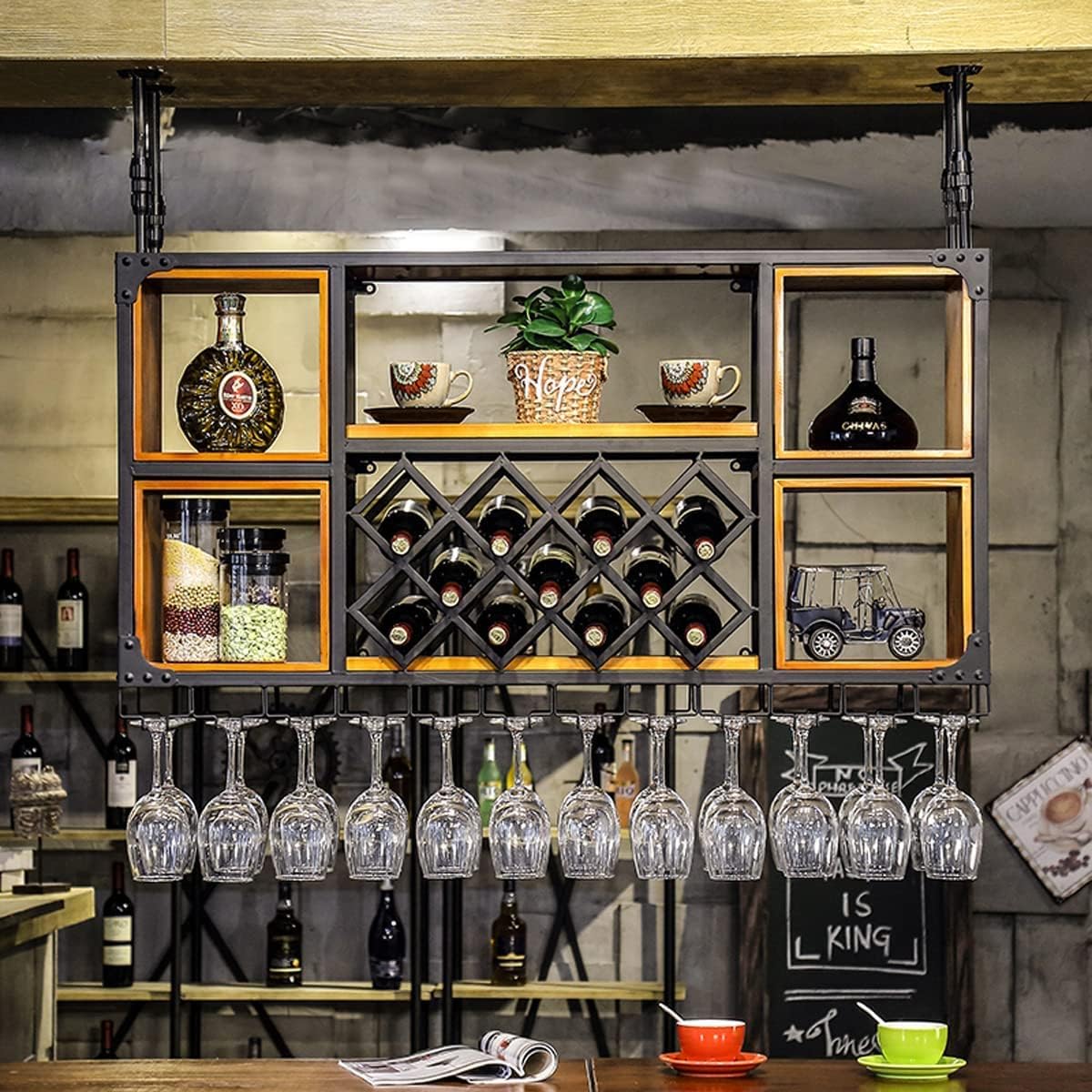 ZJDYDY Wall-Mounted Wine Rack Cabinet