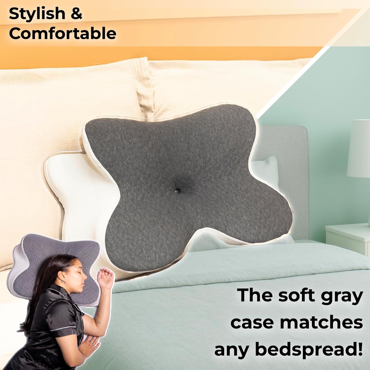Poufy Cervical Pillow for Neck and Shoulder Support