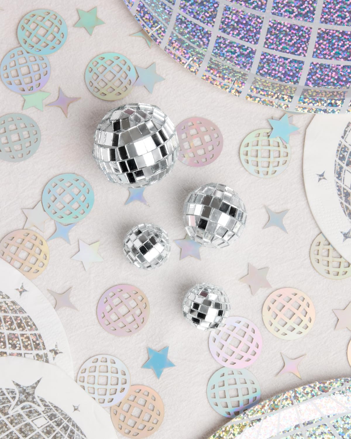 XO Fetti Disco Ball Mini Cake Topper - 4 Pieces