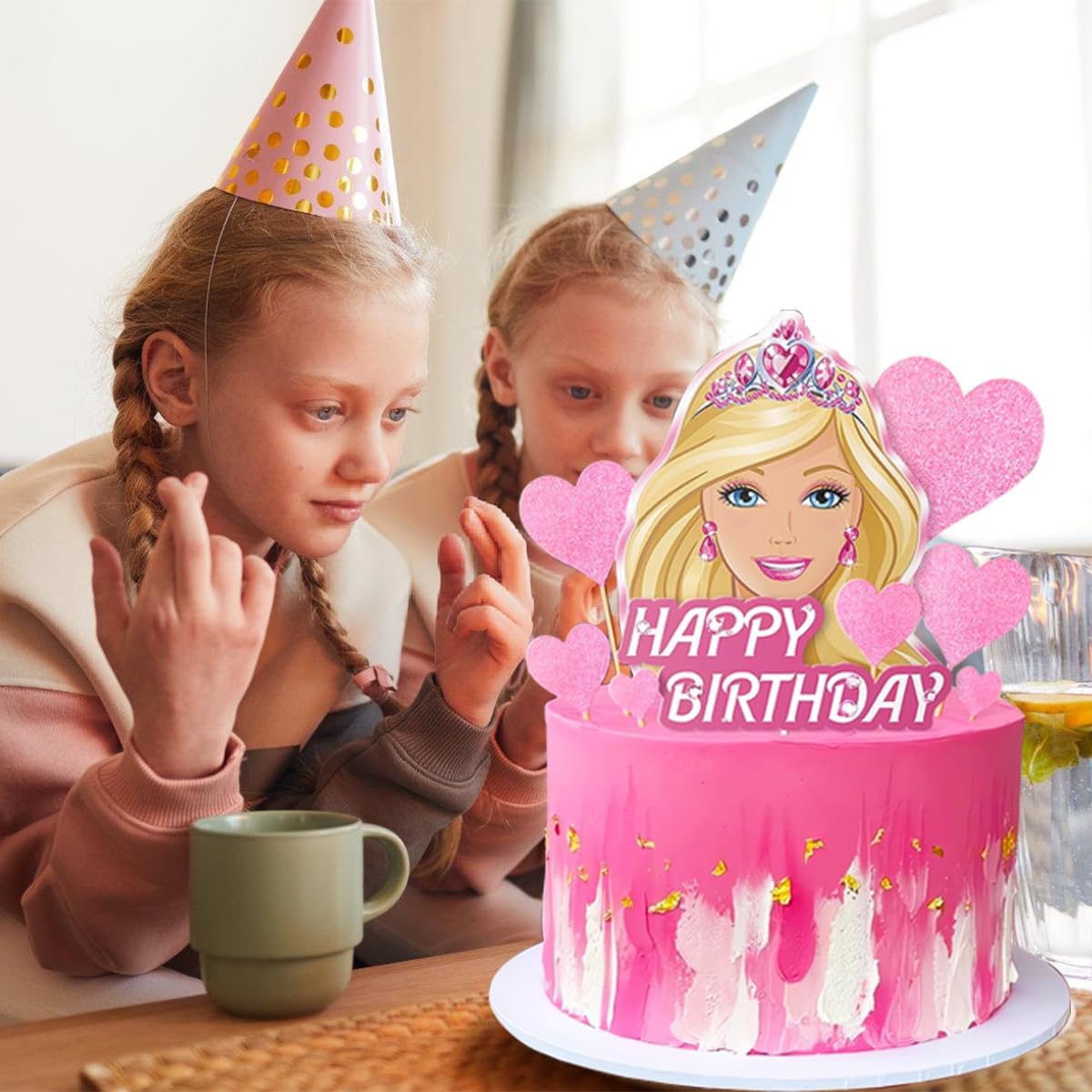 QUEXIAOKANG Girl Cake Topper Set 12 Pcs