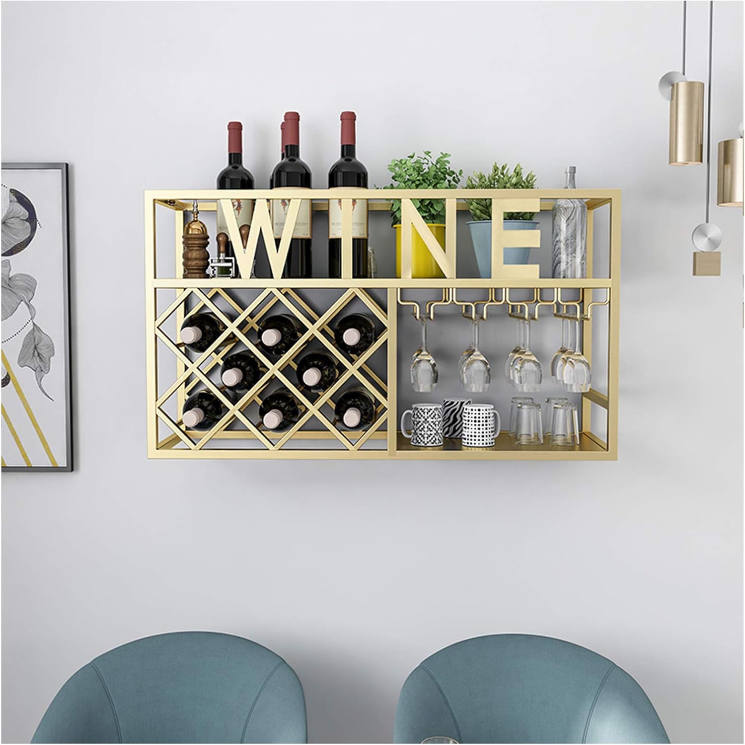Pimex Wall-Mounted Wine Rack Durable Stylish Storage Solution for Home