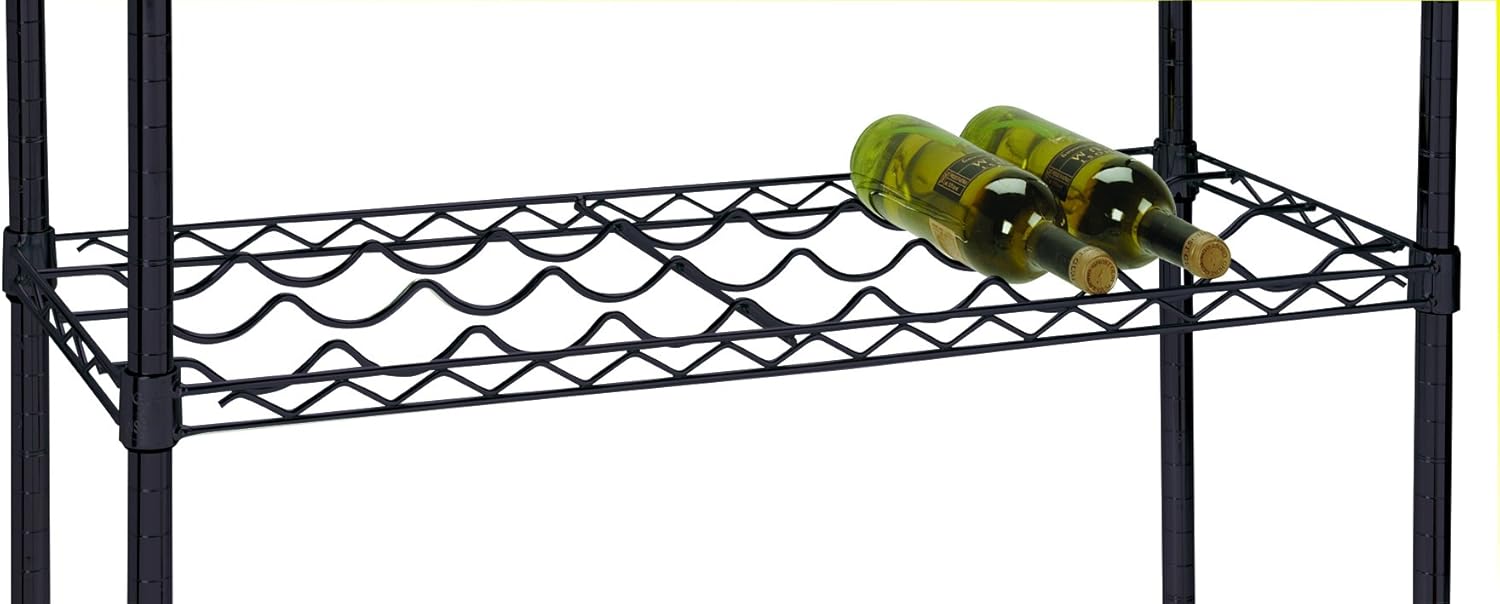 24 Deep x 36 Wide Double Wine Shelf Black