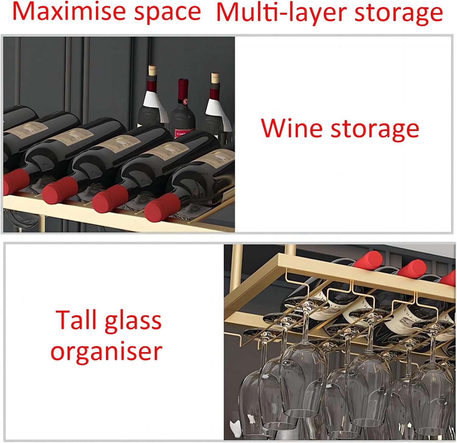 LIGUOYI Adjustable Wall-Mounted Wine Rack