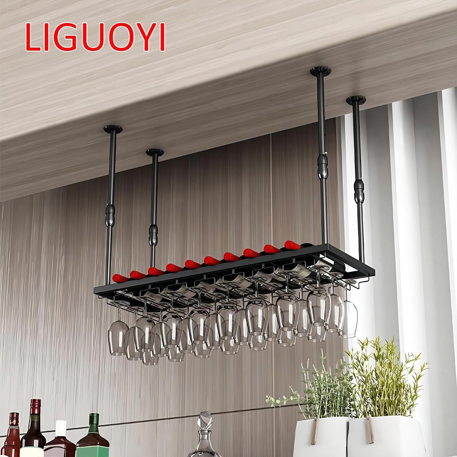 LIGUOYI Adjustable Wall-Mounted Wine Rack