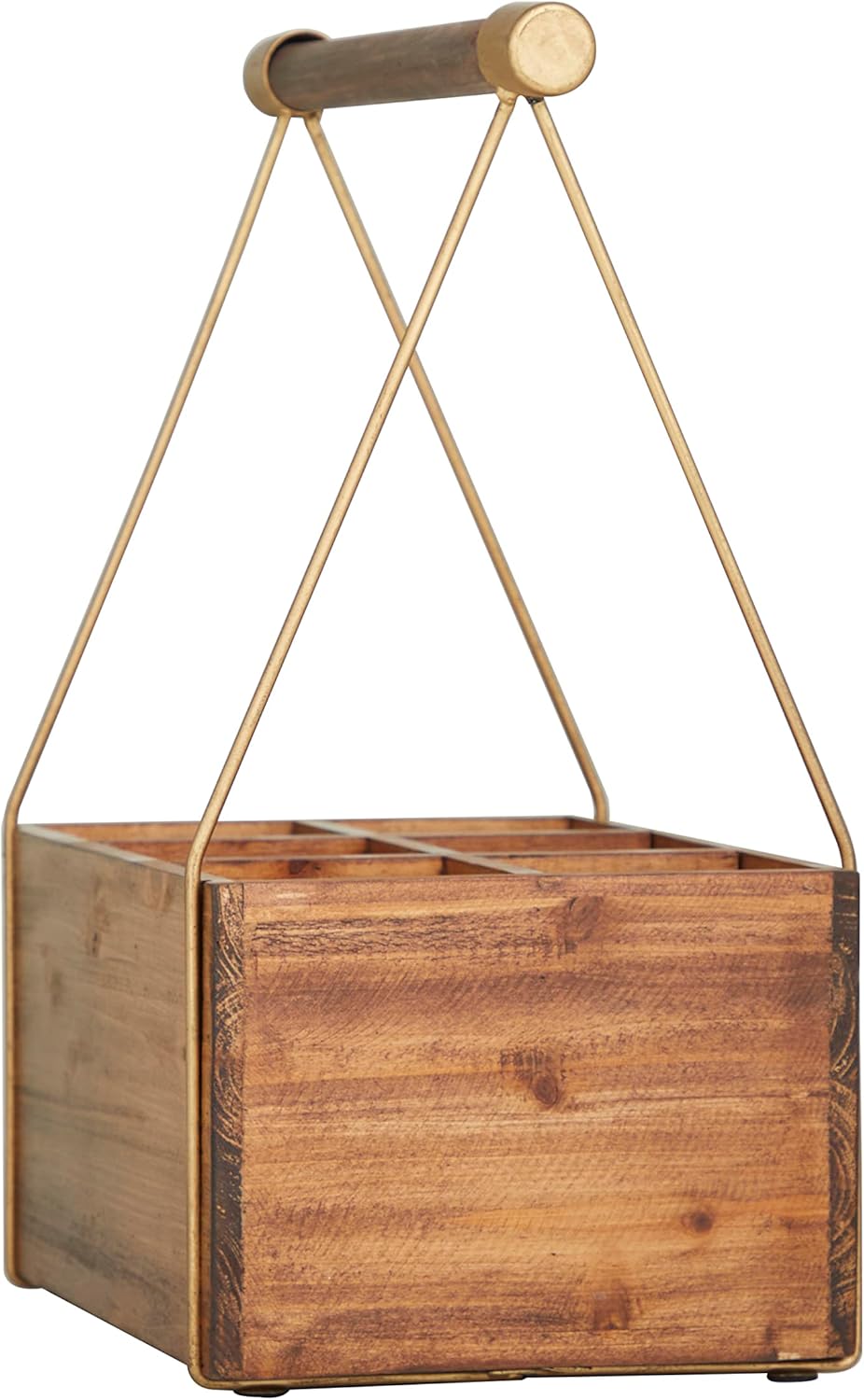 Deco 79 6 Bottle Wine Rack with Gold Accents