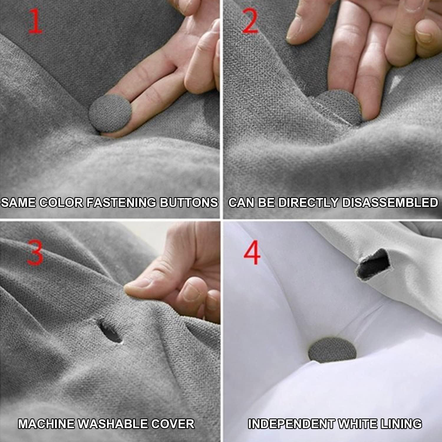 COZMAX Reading Pillow with Detachables and Zipper