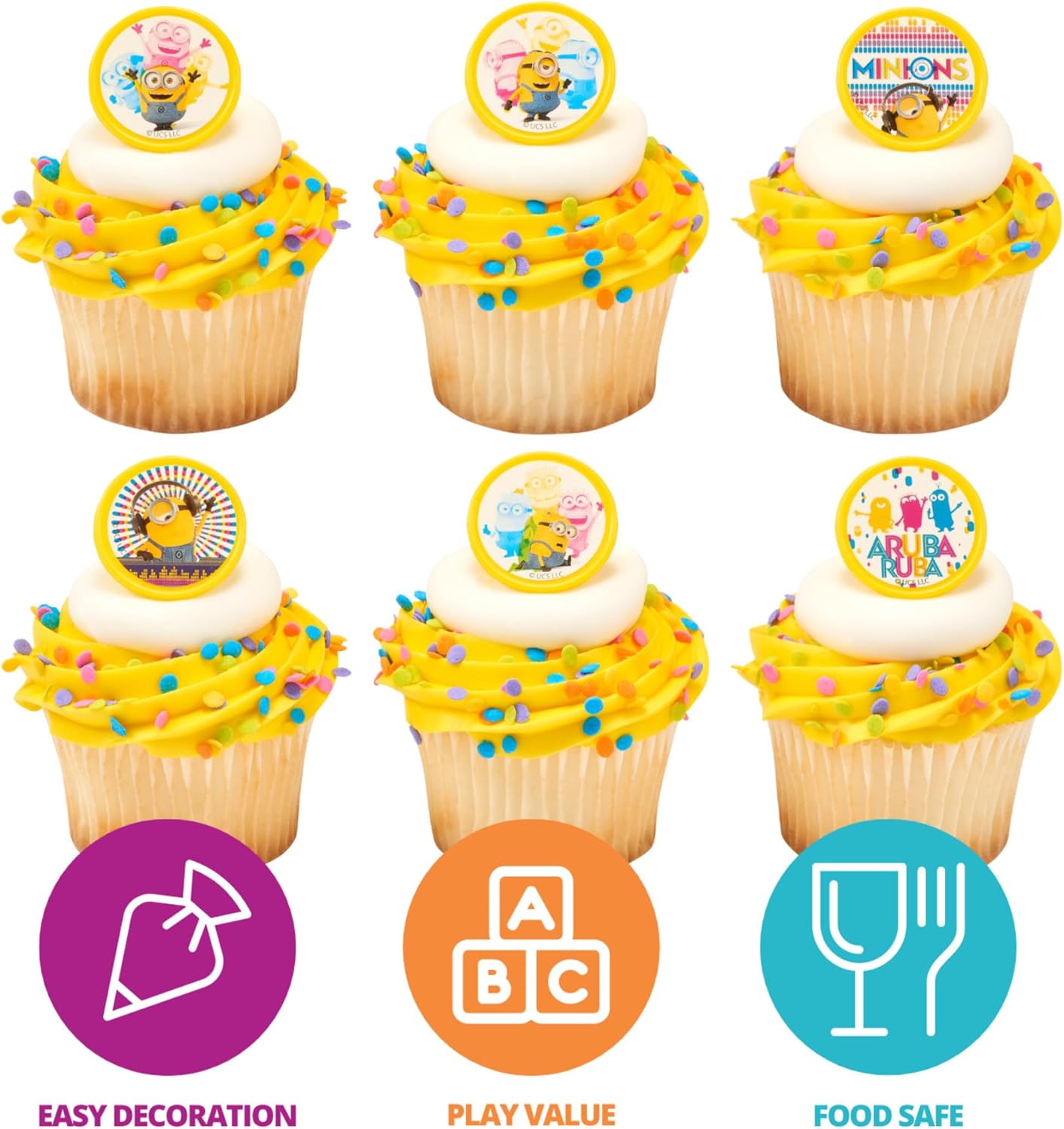 Despicable Me Minions Cupcake Rings 24 Pack