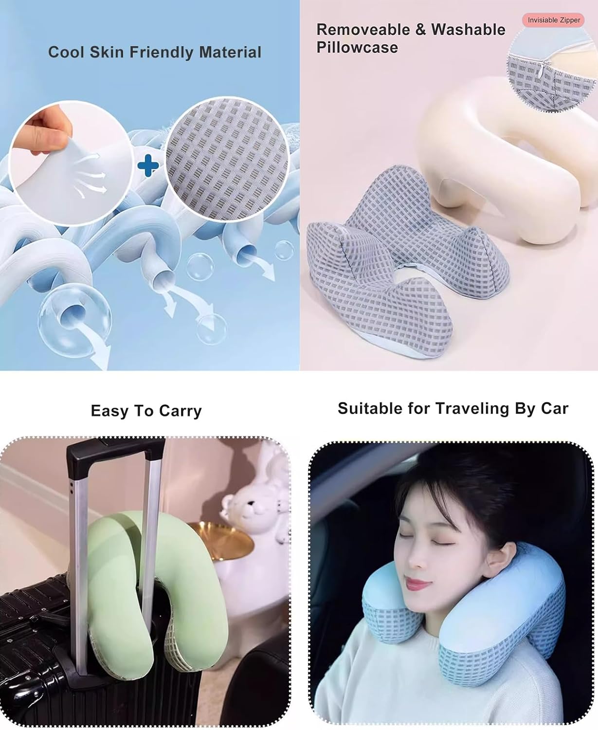 WAHHWF Face Down Pillow with Memory Foam and Removable Cover