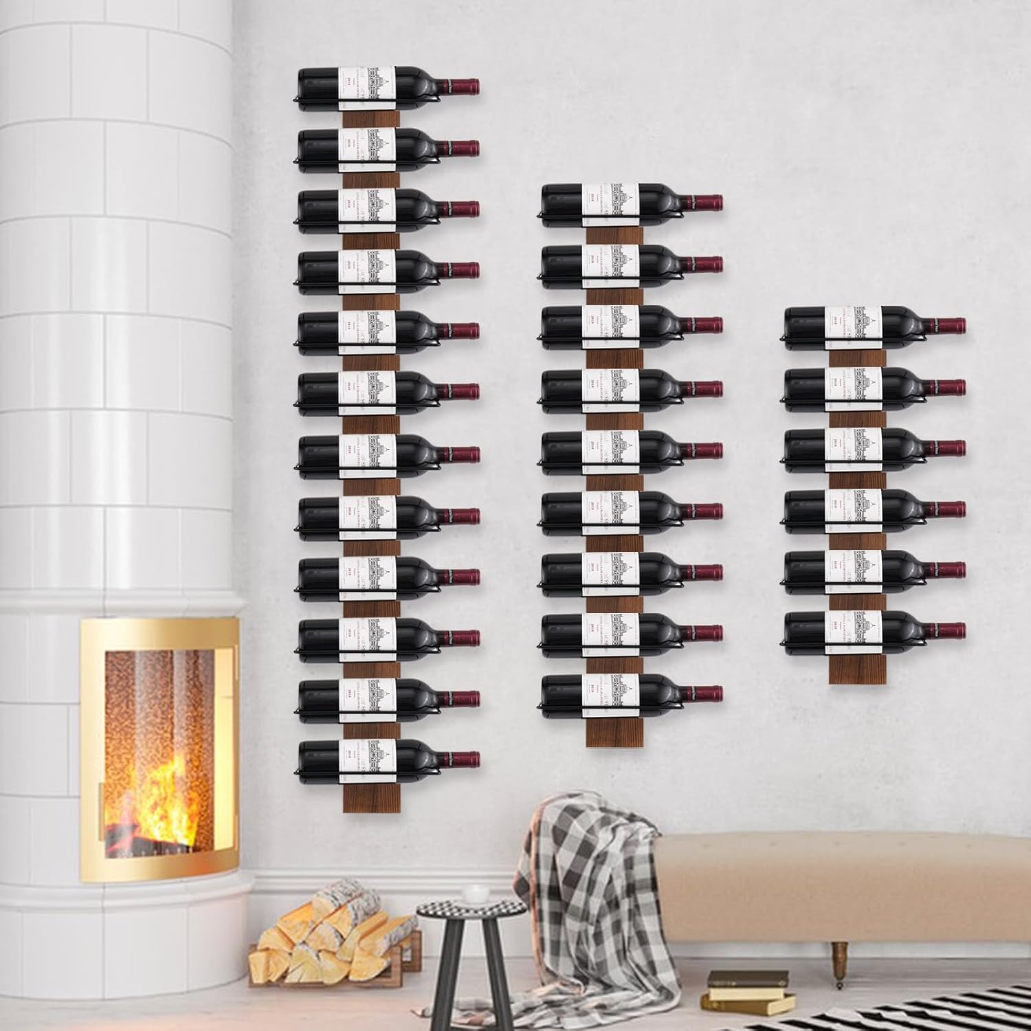 CBYJK Wall-Mounted Wine Rack for 12 Bottles