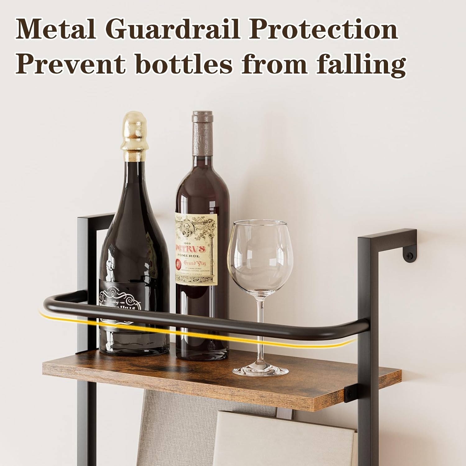 Heakrit 5-Tier Wall-Mounted Wine Rack with Fences
