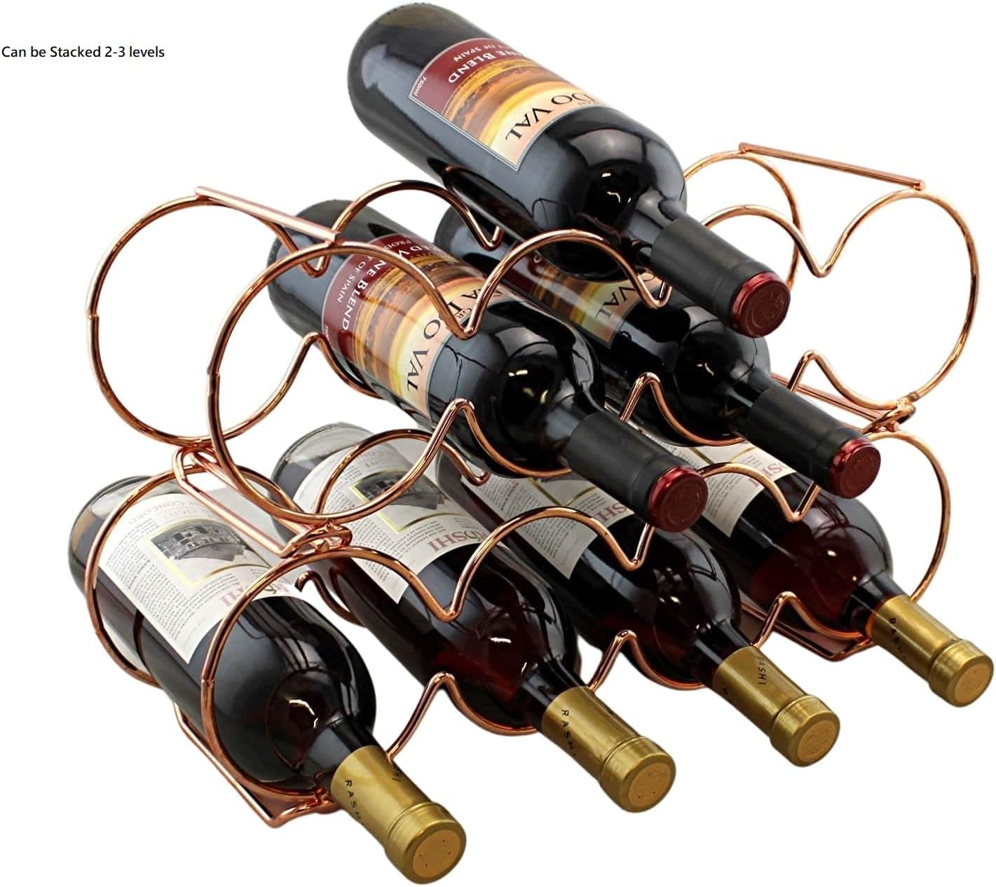 Dependable Industries Rose Gold Wine Rack - 7 Bottle Capacity