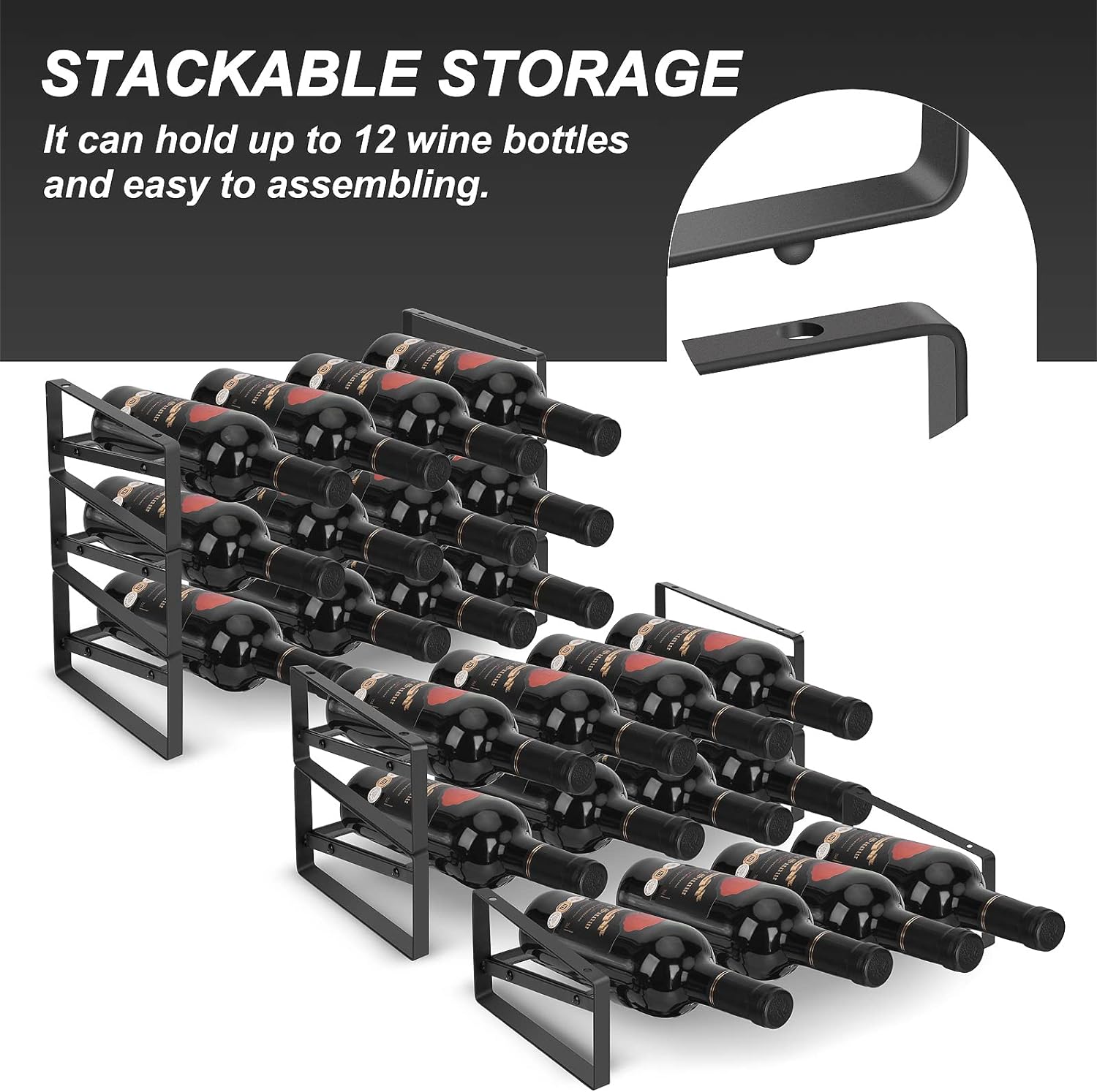 PAFISH 3 Tier Wine Rack for Kitchen Bar Pantry