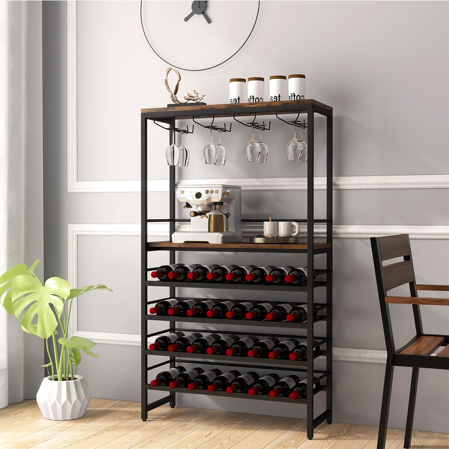 LOKO 4-Tier Freestanding Wine Rack with 32 Bottle Capacity